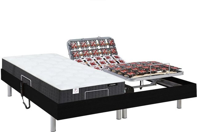 Ysmée Hybrid-Bett Phanes mit elektrischem Lattenrost in Schwarz, B/T/H: 90 x 200 x 71 cm - Bild 1