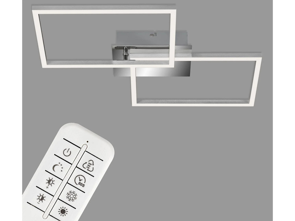 BRILONER CCT LED Design Deckenleuchte Quadratisch in Schwarz oder Chrom mit dimmbarer Lichttemperatur und Helligkeit - Bild 3