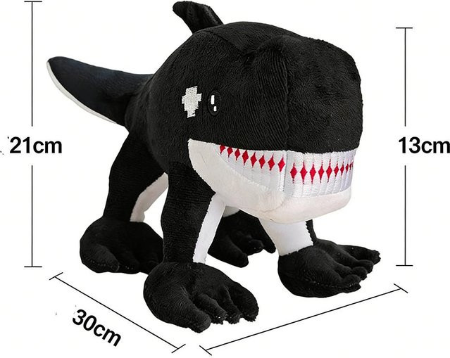 Yiran toy Steal A Brainrot Orcaledon Plüschtier, Schwarzer Hai, 20 cm - Bild 1