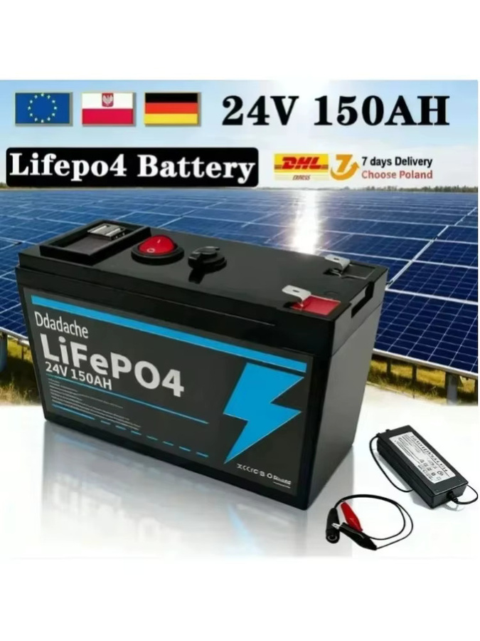 24V LiFePO4 150Ah Lithium-Batterie in Schwarz für Power Wheels, Roller, Radio, USV, Kajak-Fischfinder und Solarpanels - Bild 7