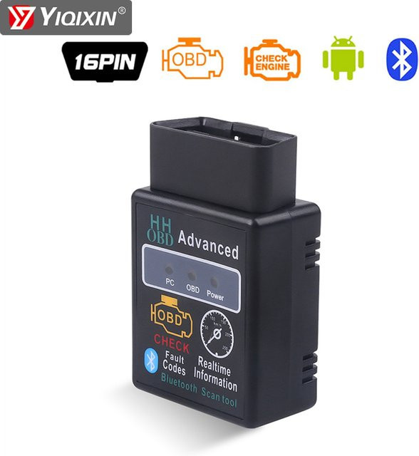 HHOBD OBD2 Autodiagnosetool Kfz-Scanner ELM327 V2.1 Bluetooth Wireless Adapter in Schwarz zur Fehlerinspektion - Bild 1