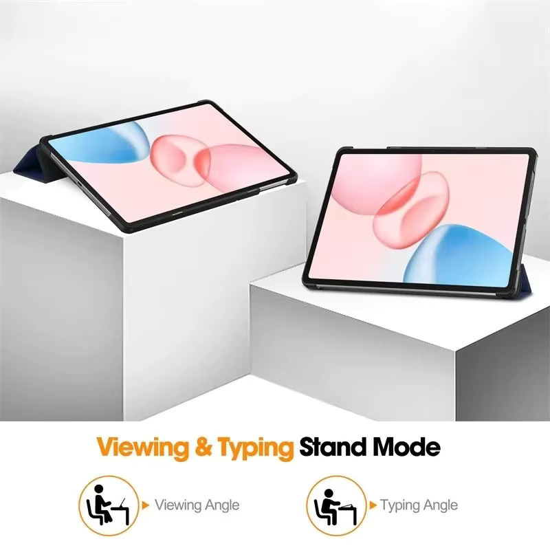 OnePlus Pad Go Tri-Fold Stand Case aus PU-Leder in Blau - Bild 3