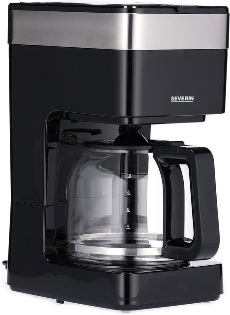 Severin KA 9263 Filterkaffeemaschine in Edelstahl gebürstet und Schwarz mit Glaskanne für 10 Tassen - Bild 2
