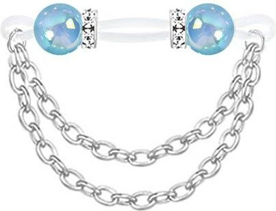 Deja vua Brustwarzenringe Acryl, Glitzerperlen, blau, Damen - Bild 1