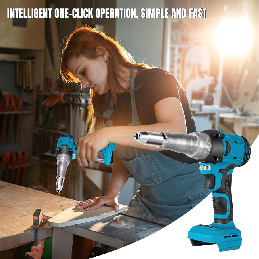 Bürstenlose elektrische Nietpistole für Makita 18V Akku mit 20000N Kraft für Nietmuttern 2,5/3,2/4,0mm - Bild 2