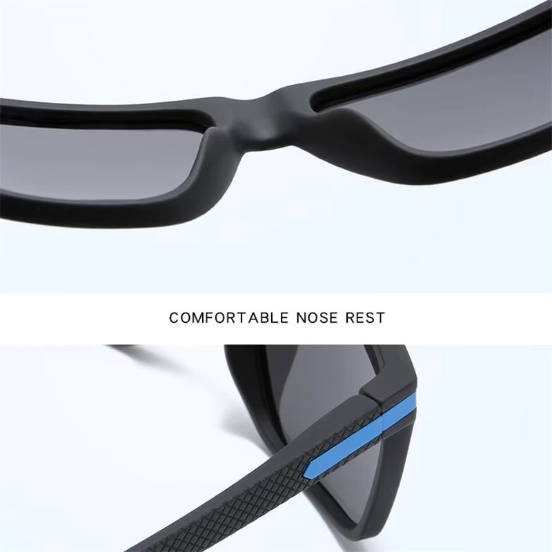 Sport Square Sonnenbrille, Vollrand, Schwarz, Kunststoff - Bild 4