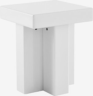 CROZZ Beistelltisch in Weiß mit quadratischer MDF-Platte, B/T/H: 40 x 40 x 50 cm - Bild 1