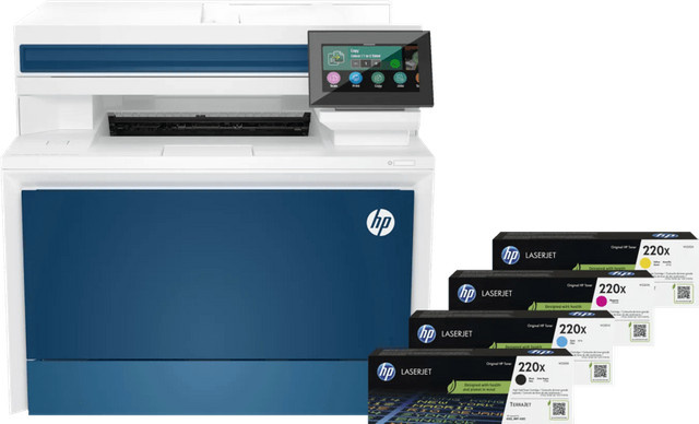 HP Color LaserJet Pro MFP 4302dw Multifunktionsdrucker mit Wi-Fi, Drucken, Scannen und Kopieren inklusive XL-Toner-Ersatzset für Farbdruck - Bild 1