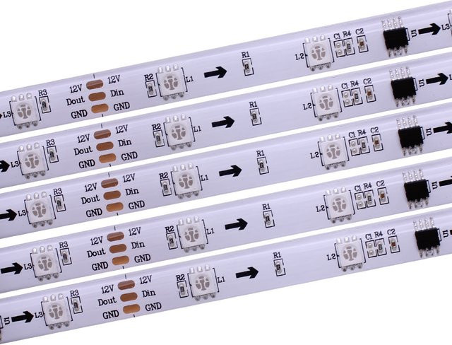 Taslauk WS2811 Magic Color RGBIC LED-Streifen SMD5050, adressierbar mit 12V, Multicolor - Bild 1