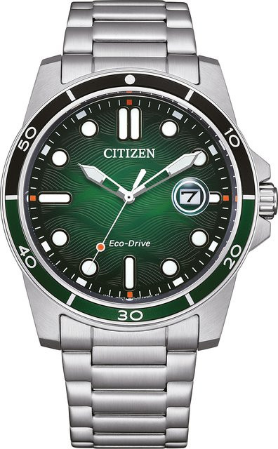 Citizen Armbanduhr, Solar, Edelstahl, Grün, 43 mm, Herren - Bild 1