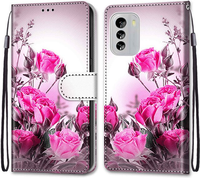 Luxuriöse Lederhülle im Brieftaschen-Stil für Nokia G42, G310 5G, C32, C12, G60, G21, G11, C01 Plus in Pink - Bild 1