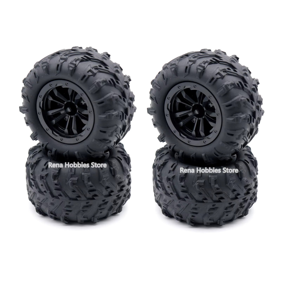 Brilliant Monster Truck Rad Reifen, 4-teiliges Set, 1:16, Schwarz, Gummi - Bild 2