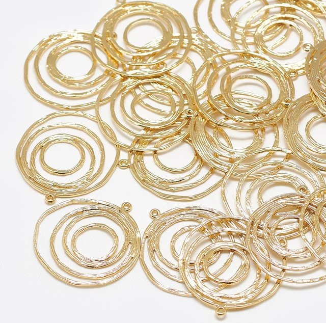 Anhänger Messing, 18 Karat vergoldet, 30 x 27 x 1 mm, Unisex - Bild 1