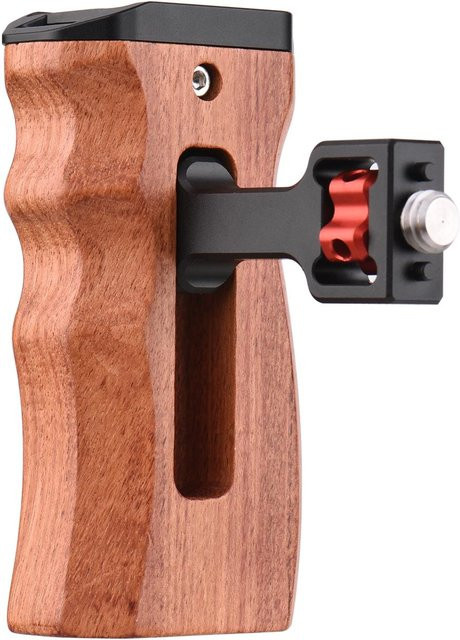 ZuiyouBaby1 Holz-Kamerakäfig-Handgriff für linke oder rechte Seite mit 1/4 Zoll Schraube und Blitzschuh-Halterung in Braun - Bild 1