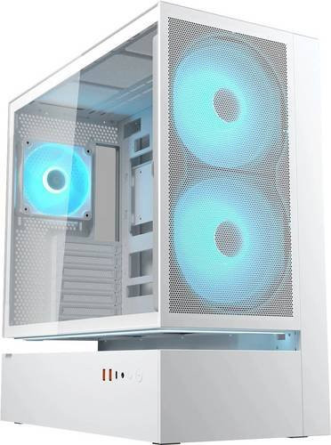 Cougar CFV235 Midi-Tower PC-Gehäuse in Weiß mit 3 vorinstallierten Lüftern, integrierter Beleuchtung, Seitenfenster und Staubfilter - Bild 1