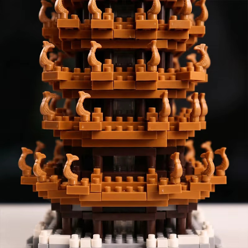 M MENBIS Gelber Kranich-Turm, Mikro-Bausteine, 752-teiliges Set - Bild 4