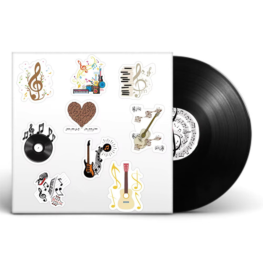 500 Stück OSINE Musik-Vinyl-Aufkleber in Multicolour für Laptop, Skateboard und Gitarre - Bild 2