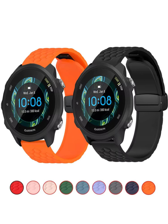 Hiyii Uhrenarmband Silikon, 22 mm, Schwarz, Garmin - Bild 3