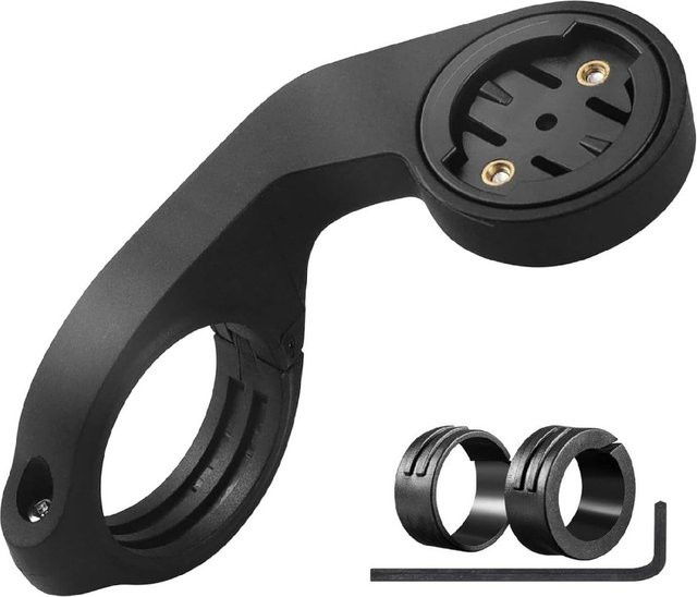 Fahrradcomputer-Halterung für Garmin und Wahoo in Schwarz, kompatibel mit Mountainbikes und Rennrädern - Bild 1