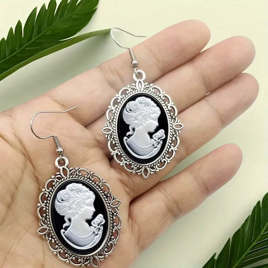 konminry Ohrringe, Cameo, Silber, Damen, Vintage - Bild 3