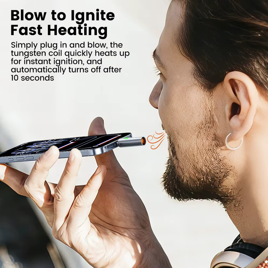 Toocki Mini USB-C Zigarettenanzünder Flammenlos Windfest und Tragbar - Bild 4