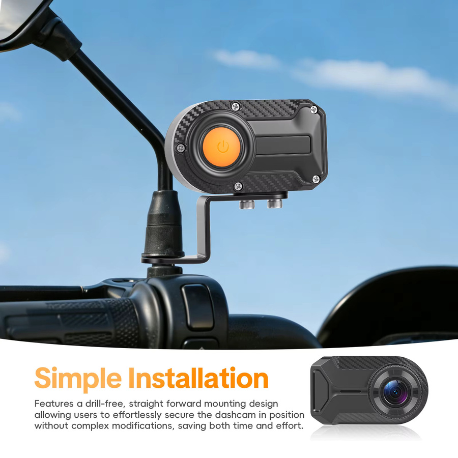 Podofo Full HD 1080P WiFi Motorrad-Dashcam Wasserdichte Videorekorder für Elektrofahrzeuge in Schwarz - Bild 5