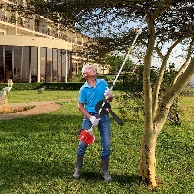 Bymaocar 43CC 2-Takt-Benzin-Stangensäge Teleskop-Hochastsäge mit 12-Zoll-Kettensäge und 1,25 kW für Garten- und Baumbeschnitt - Bild 1