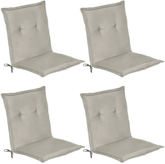Beautissu Loft NL Niederlehner Sitzkissen 4-teilig Hellgrau B: 100 cm, T: 50 cm, H: 6 cm - Bild 1