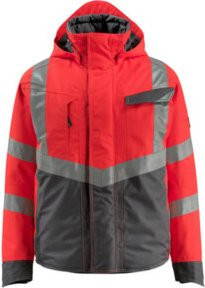 Mascot Hastings Winterjacke in Rot und Dunkelanthrazit Größe 2XL mit EN ISO 20471 Class 3 und Cordura - Bild 1