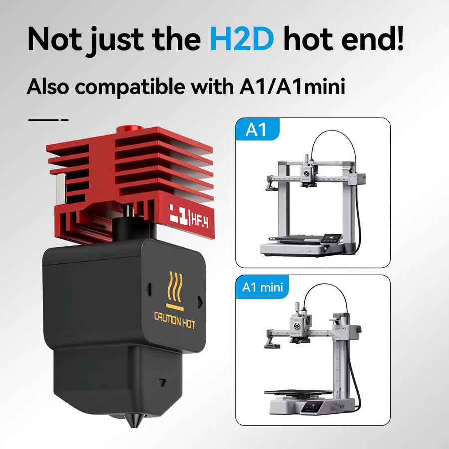 H2D A1/A1mini High Flow Hotend mit einteiliger Düse aus gehärtetem Stahl für hohe Präzision und FDM 3D Drucker - Bild 5