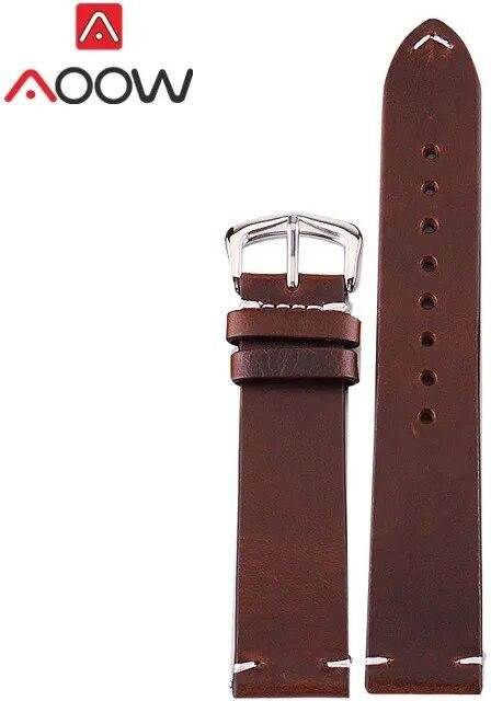 Freesh Uhrenarmband Leder, Vintage, Schwarz, Unisex, 22 mm - Bild 1