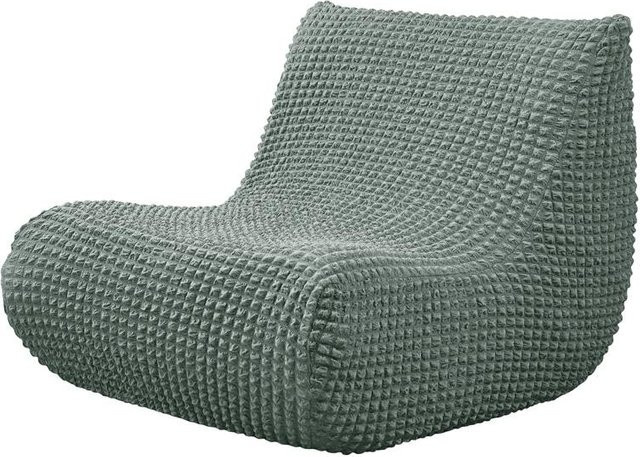 Bestbags Elastischer Relax Sofabezug mit Karomuster in Seersuche-Optik, Grau - Bild 1
