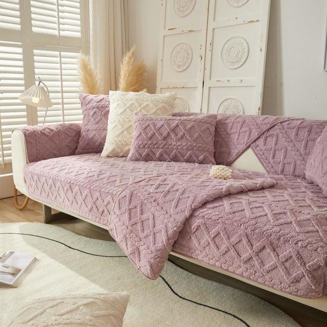 Shu Baumwolle Plüsch Sofakissen Pink, quadratisch, B/T/H: 70 x 70 x 70 cm - Bild 1