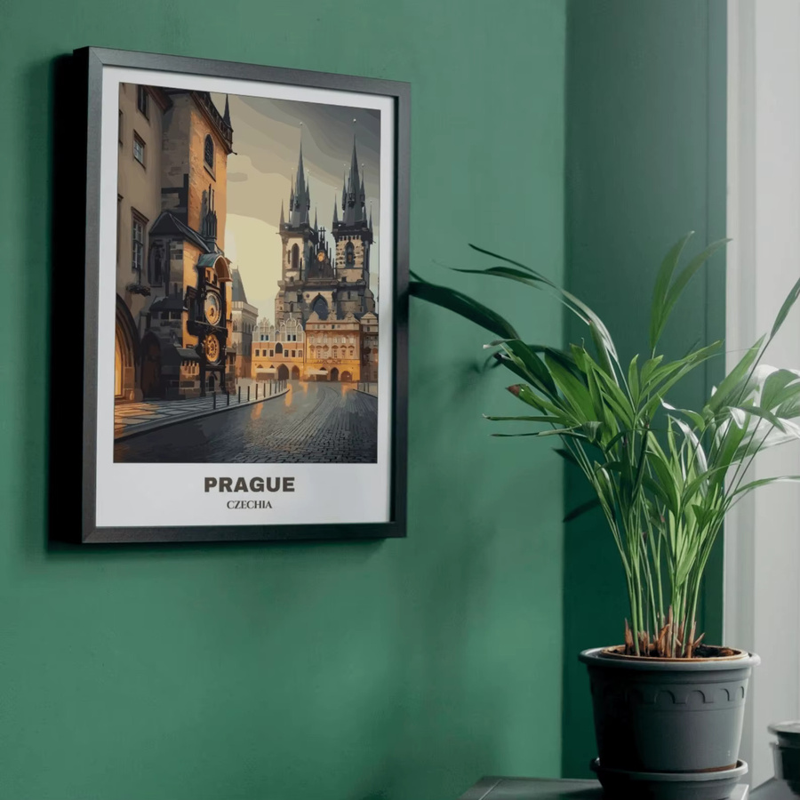 Vintage Stadtplan Prag als digitaler Druck für deine Wandgestaltung in Mehrfarben - Bild 3