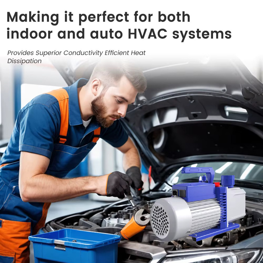Podofo 2RS-4 Zweistufige Drehschieber-Vakuumpumpe in Blau für Auto-HVAC-Klimaanlagenreparatur mit 10CFM und 2HP Hochleistung - Bild 3