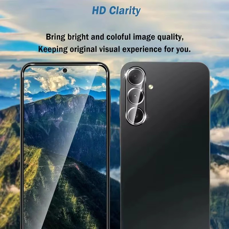 4-in-1 Vollflächiger Glasbildschirmschutz und Objektivschutz für Samsung Galaxy A57 A37 A17 A56 A36 A16 A55 A35 A15 A54 S23 S24 S25 FE, Transparent - Bild 3