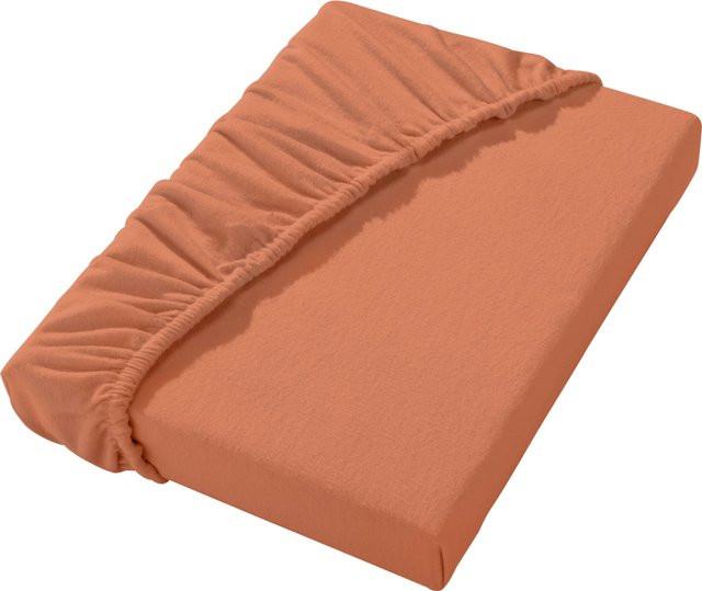 Dormisette Spannbetttuch aus Baumwollflanell in Braun und Orange für Erwachsene - Bild 1