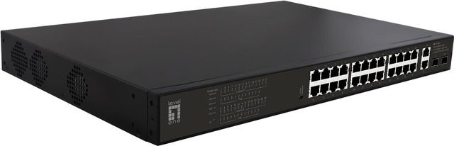 LevelOne GEP-2821 Unmanaged Gigabit Ethernet Netzwerk-Switch mit Power over Ethernet (PoE) in Schwarz - Bild 1