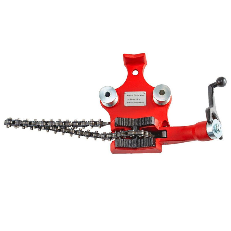 Ideal Standard Kettenspannstock aus Gusseisen in Rot und Schwarz mit Kurbelgriff und neoprenbeschichteten Backen für Rohrdurchmesser von 1/8 bis 5 Zoll - Bild 11