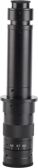 Koogeelife C-Mount Objektiv mit 300-fachem Zoom und einstellbarer Vergrößerung aus Aluminiumlegierung in Schwarz für Industrie-Mikroskopkameras - Bild 1