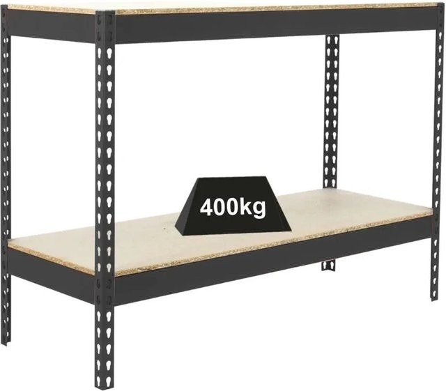 PROREGAL Schwerlastregal Mini Wood Yeti Two in Anthrazit, H x B x T: 90 x 150 x 45 cm, Fachlast 400 kg - Bild 1