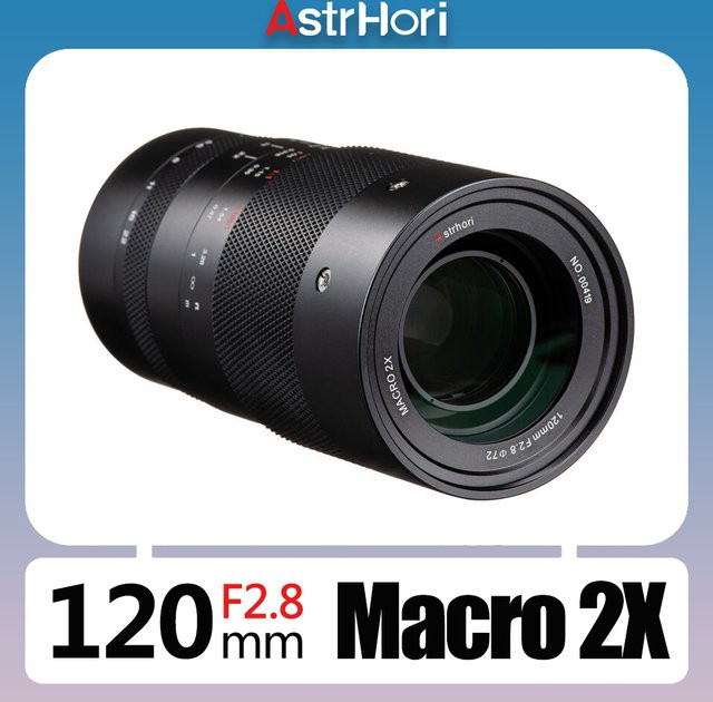 AstrHori 120 mm F2,8 Makro 2X Vollformat-Kameraobjektiv mit manuellem Fokus für Sony E Nikon Z Canon RF EF L-Mount in Schwarz - Bild 1