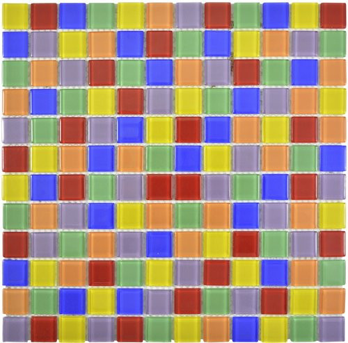 HuH Mosaik Mosaikfliese Sweden aus Glas in Gelb und Multicolour, Wandbelag und Bodenbelag, B/B: 30 x 30 cm - Bild 1