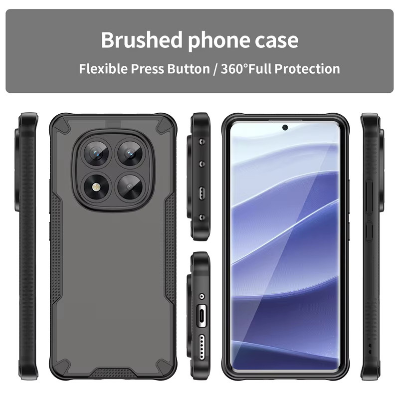 Robuste hybride Schutzhülle für Xiaomi Redmi Note 14 Pro 5G und Note 14 Pro+ Plus in Schwarz und Blau - Bild 2