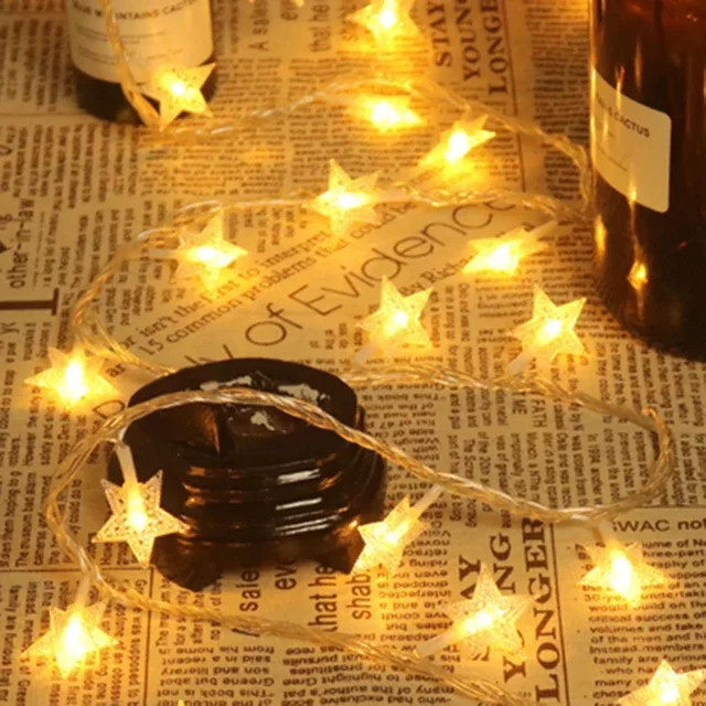 OKAL RED EAST LED-Lichterkette Sternengirlande mit Glühbirnen in Weiß für Party, Hochzeit, Garten und Weihnachtsdekoration - Bild 1