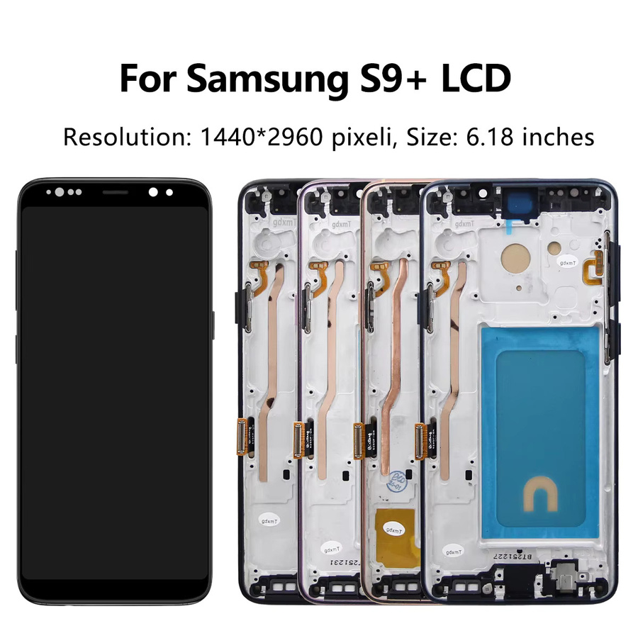 Samsung S9 LCD Display mit Rahmen und Touchscreen Ersatz für S9 G960 G960F und S9 Plus G965 G965F in Schwarz - Bild 1