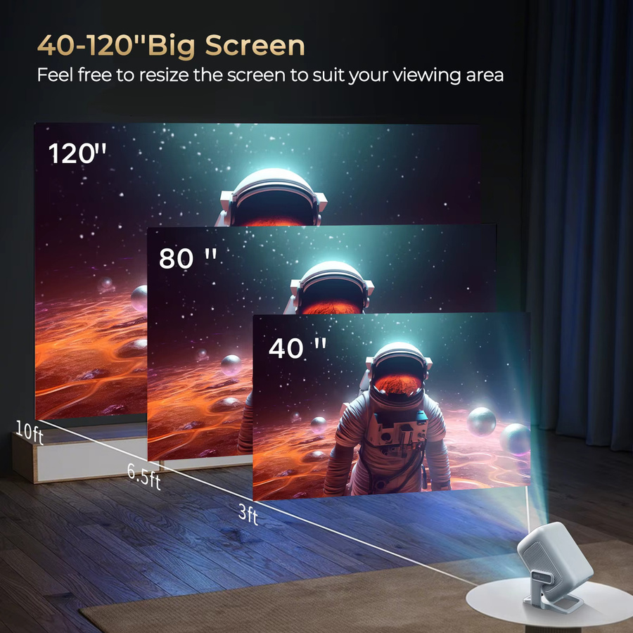 LynCast X3AQ Beamer Full HD Heimkino Projektor mit Android 11, 350 ANSI, Wifi6 und Bluetooth 5.4 in Weiß - Bild 2