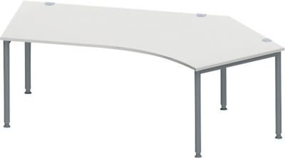 Schäfer Shop Genius Winkelschreibtisch MODENA FLEX 135 Grad mit Ansatz rechts in Lichtgrau und Anthrazit - Bild 1