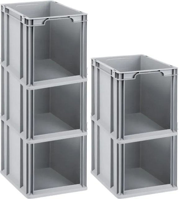 PROREGAL SparSet 5x Eurobox NextGen Store Transportboxen mit offener Front, Grau, H x B x T: 32 x 30 x 40 cm, 30 Liter - Bild 1