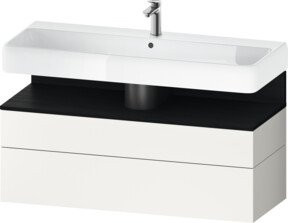 Duravit Waschtischunterschrank Qatego Wandhängend Weiß Hochglanz B: 119 cm, T: 47 cm, H: 59 cm - Bild 1